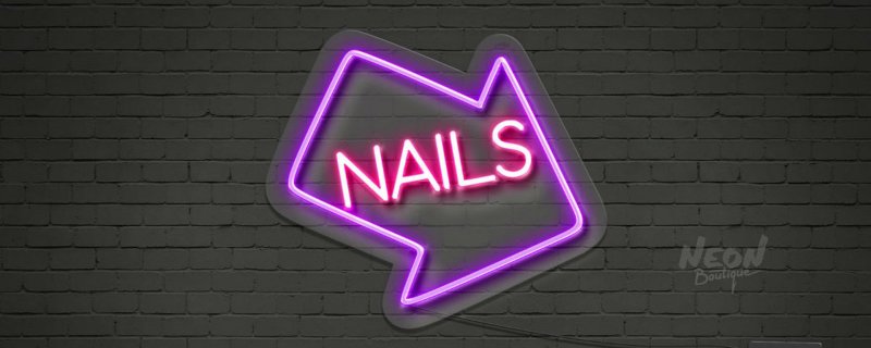 Неоновая вывеска nails