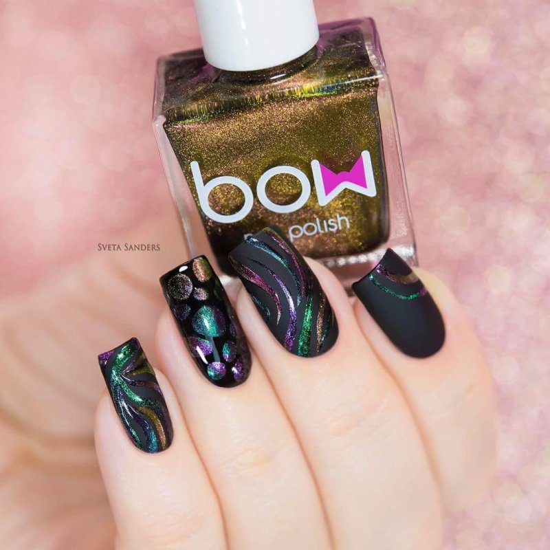 Bow nail polish multichrome magnetic