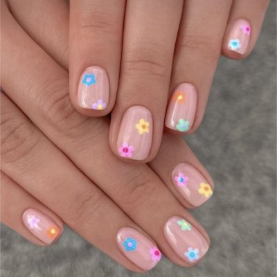 Летние ногти короткие