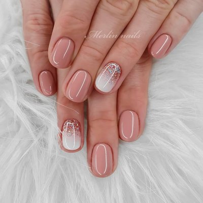 Нежный маникюр на короткие ногти