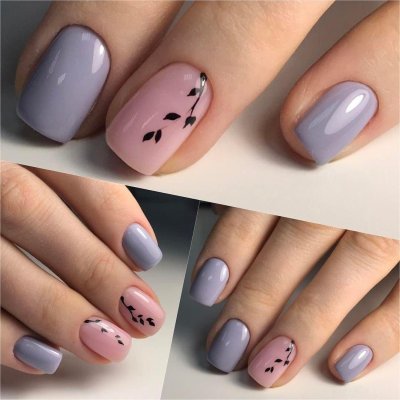 Нежный летний маникюр на короткие ногти
