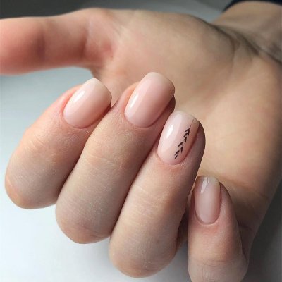 Нюд на короткие ногти