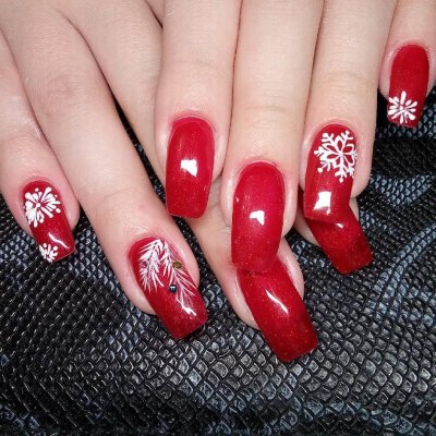 Ногти красные новогодние