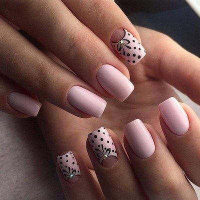 Короткие квадратные ногти маникюр