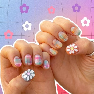Красивый летний маникюр на короткие ногти