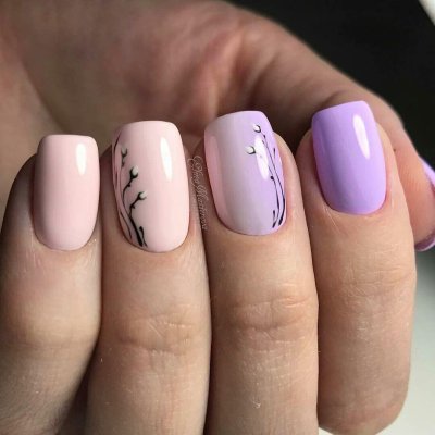 Нежный маникюр на короткие