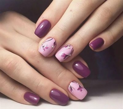 Маникюр на короткие ногти весенний