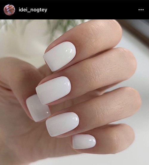 Белые короткие ногти