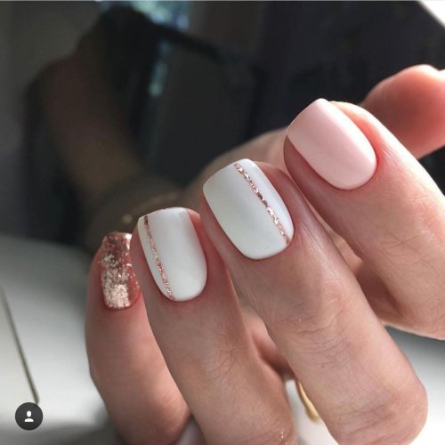 Молочный маникюр на короткие ногти