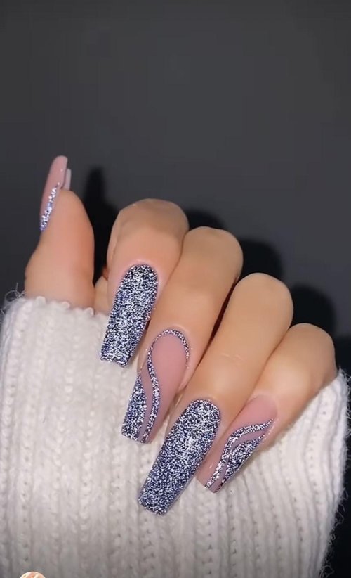 Блестящие ногти маникюр