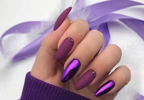 Фиолетовые ногти дизайн