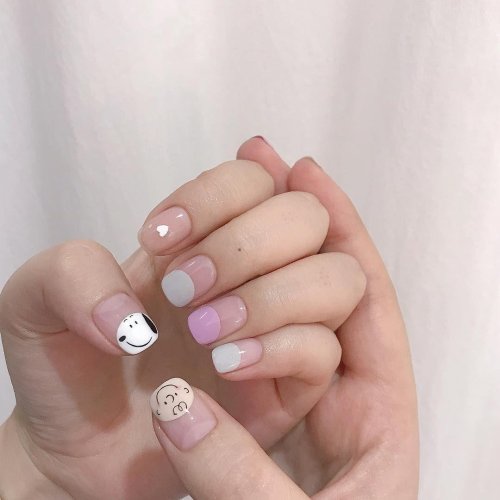 Корейский маникюр на короткие ногти