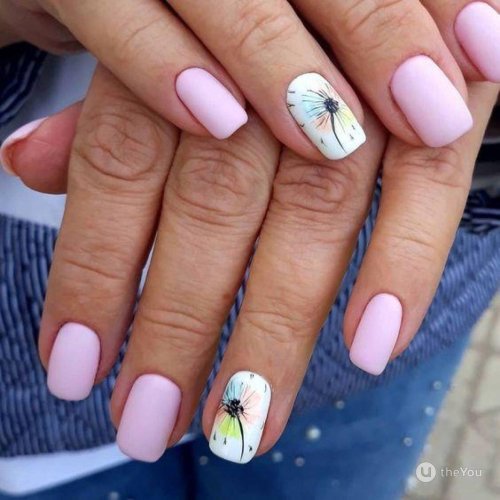 Летний маникюр на короткие ногти