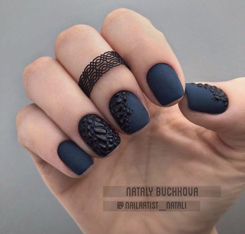 Маникюр на короткие ногти матовые