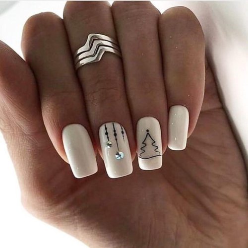 Короткие квадратные ногти маникюр
