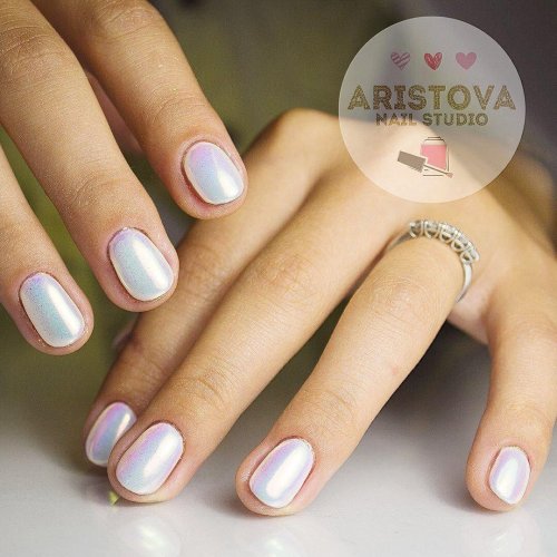 Маникюр со втиркой на короткие ногти