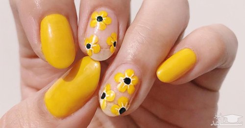 Желтый маникюр на короткие ногти