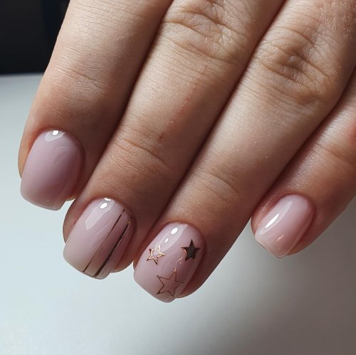 Короткие ногти нюдовый маникюр