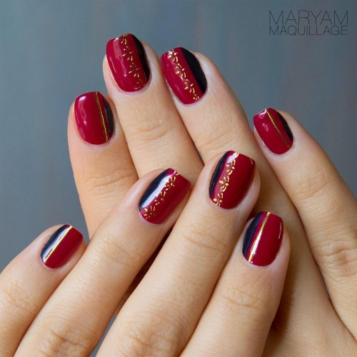 Маникюр на короткие ногти красные