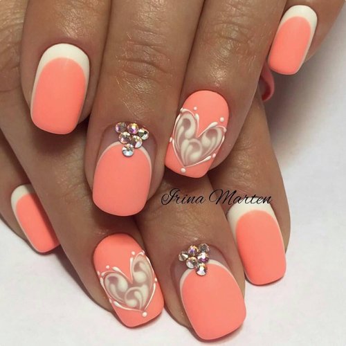 Дизайн ногтей коралловые