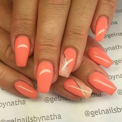 Коралловые ногти дизайн