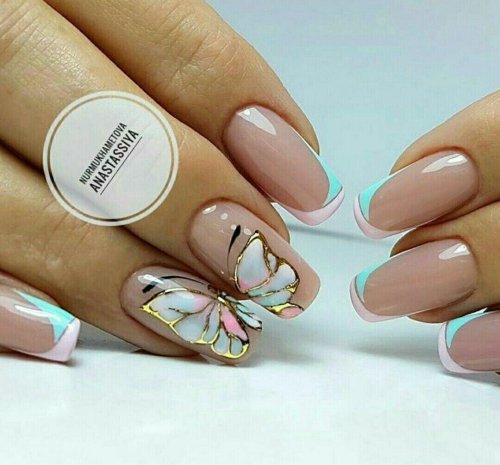 Френч с бабочками