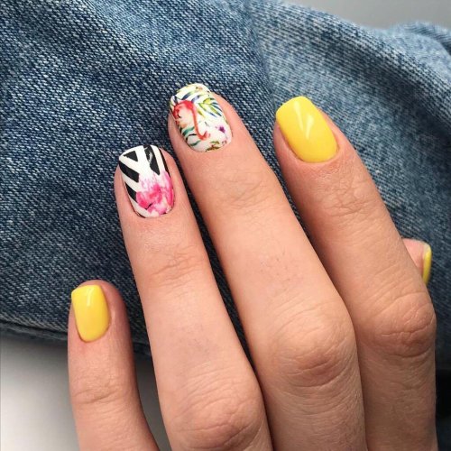 Летний дизайн на короткие ногти