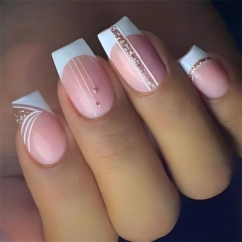 Короткие квадратные ногти маникюр