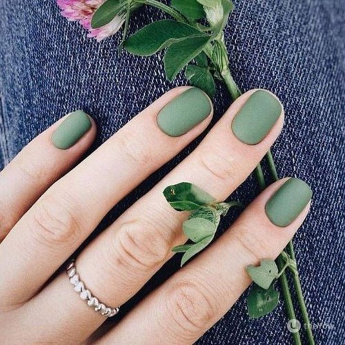 Маникюр в зеленых тонах
