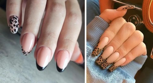 Леопардовый маникюр на стилеты