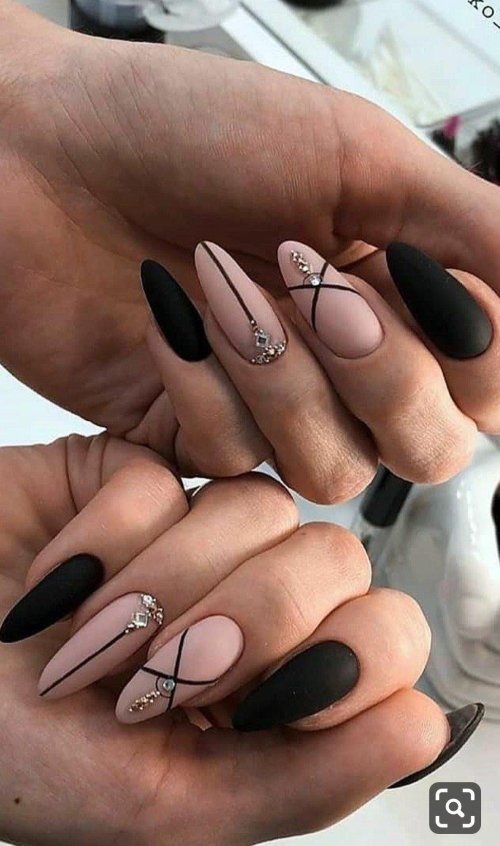 Миндальные ногти дизайн