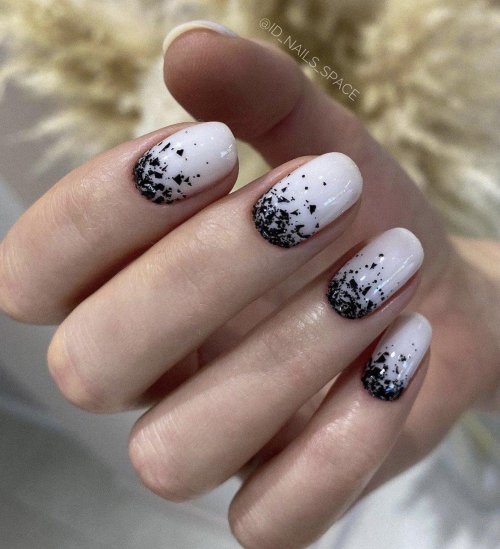 Маникюр перепелиное яйцо на короткие