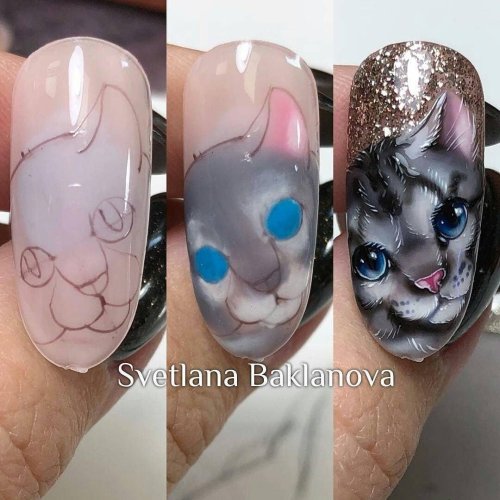 Кошачий маникюр дизайн