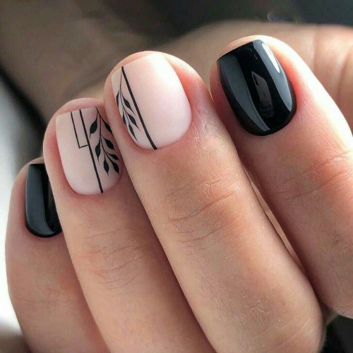 Черный маникюр на короткие ногти