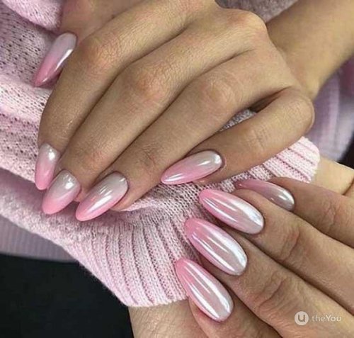 Маникюр розовые ногти