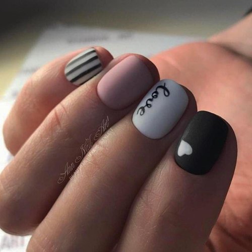 Маникюр на короткие ногти матовые