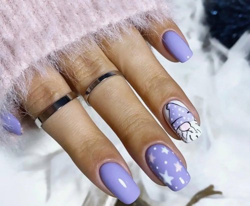Новогодние ногти короткие яркие