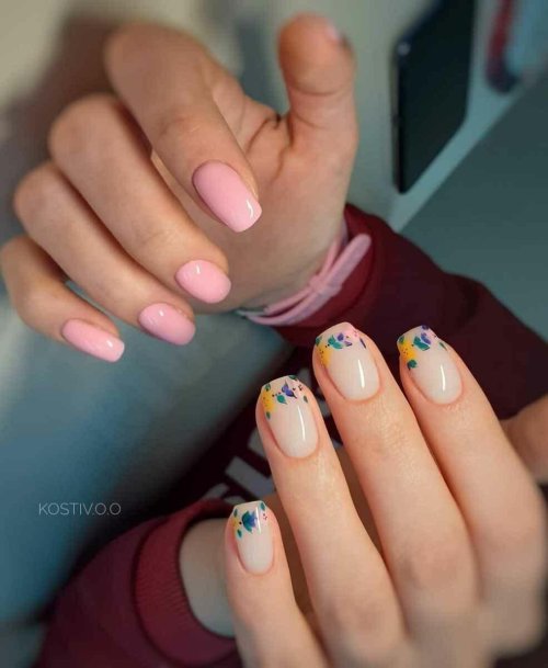 Летний маникюр на короткие ногти