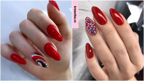 Маникюр в красных оттенках