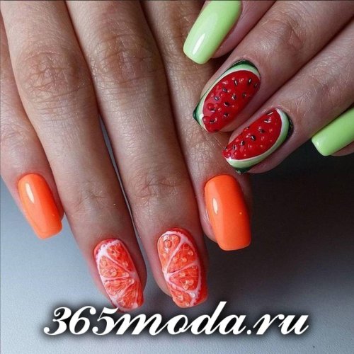 Маникюр фрукты