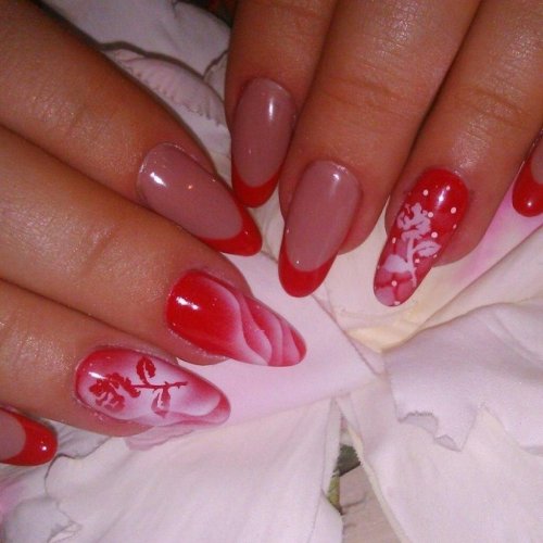 Красный френч с рисунком