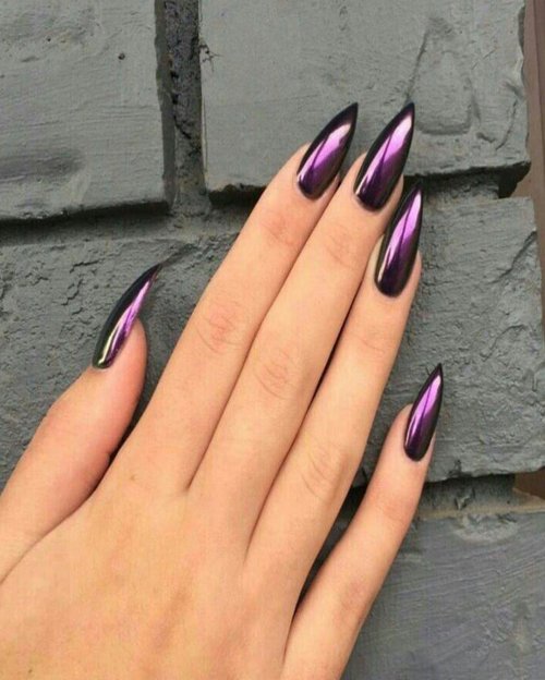 Длинные ногти с втиркой
