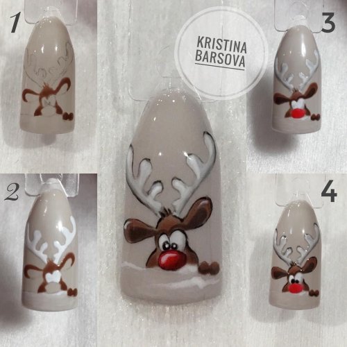 Новый год на ногтях пошагово