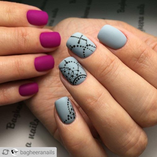 Маникюр на короткие ногти матовые