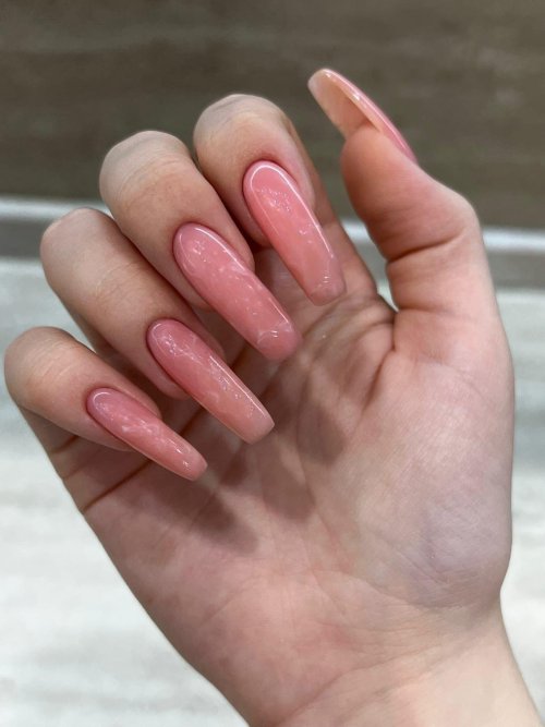 Длинные квадратные ногти