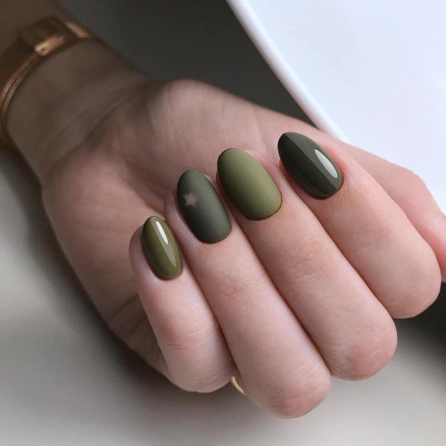 Маникюр хаки