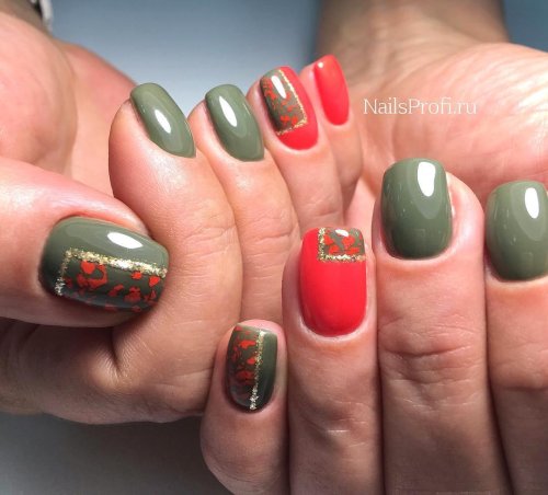 Маникюр хаки