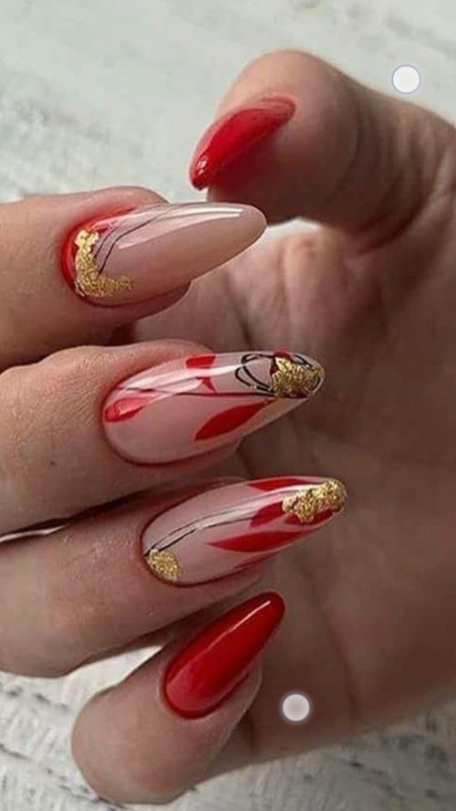 Ногти красные дизайн