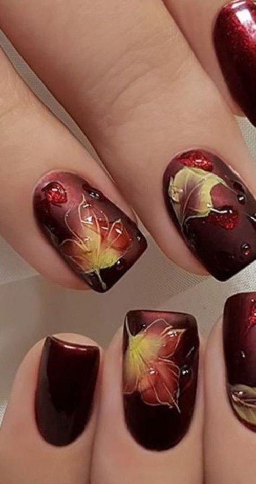 Ногти осенние дизайны