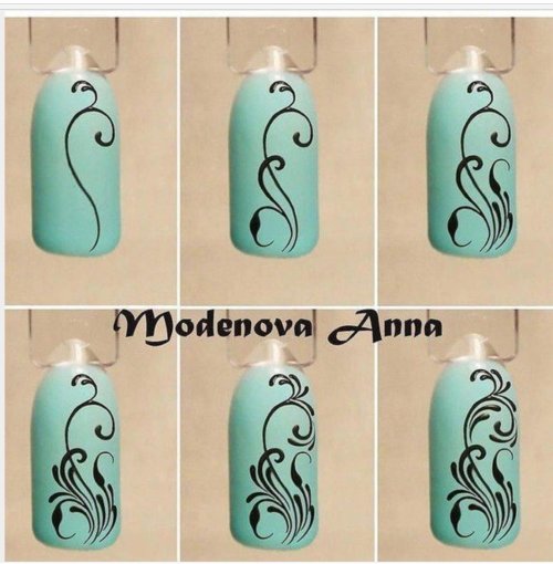 Поэтапные рисунки на ногтях